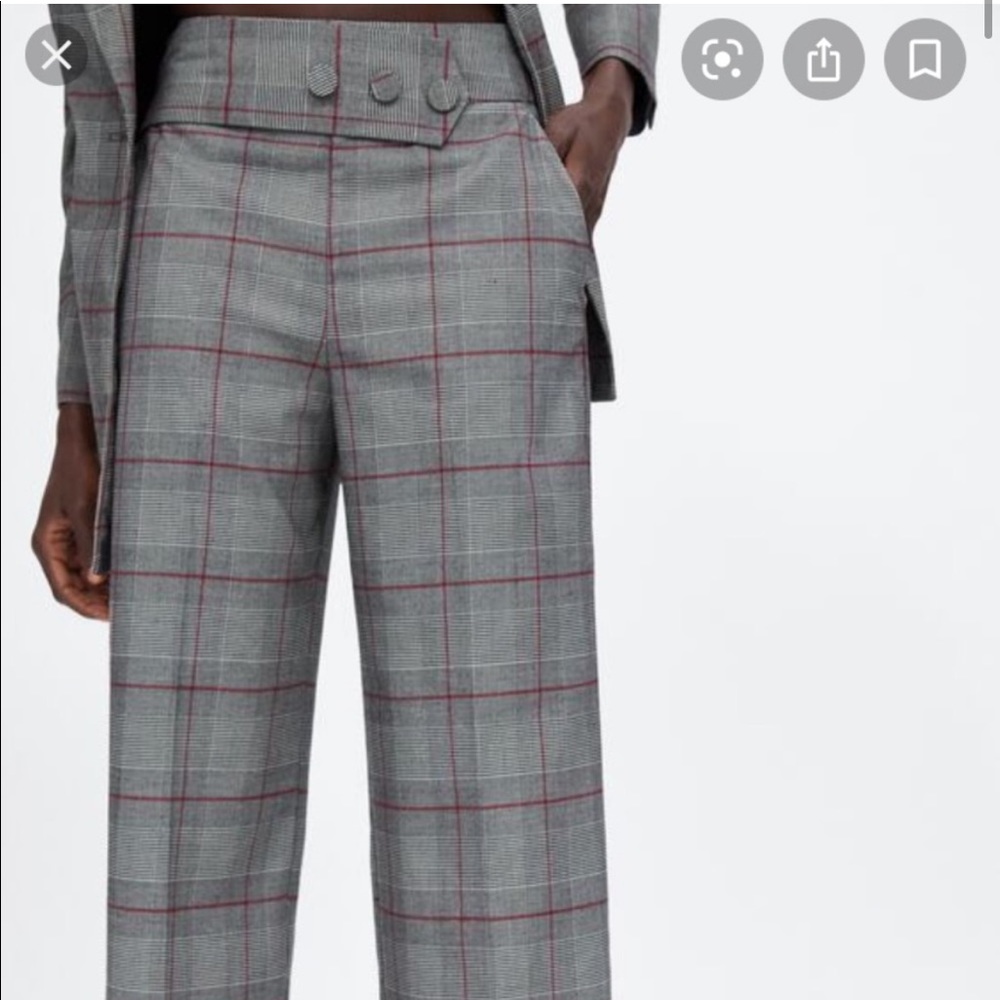 Grey Plaid wide leg culottes Size XS - Picture 11 of 12